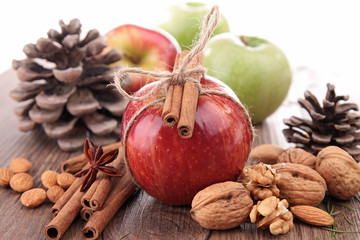 apple,cinnamon and decoration