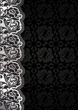 Flower background with lace, seamless dark template