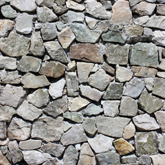 Stacked stone wall 