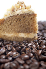 Coffee cake with fresh beans