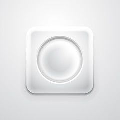 White mobile app icon with empty circle