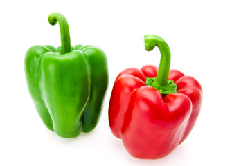 ripe red and green pepper