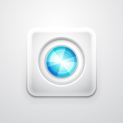 Abstract colorful circle on white square shape. Mobile app icon