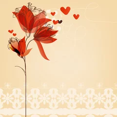Wall murals Abstract flowers Love floral background