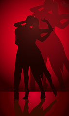 dancing couple silhouette
