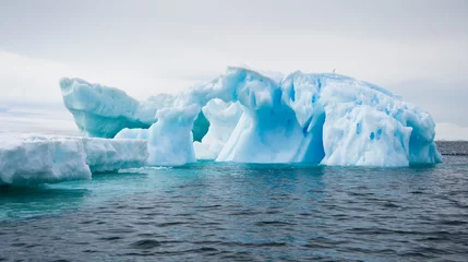 Wandcirkels aluminium Witte ijsberg op Antarctica © Asya M