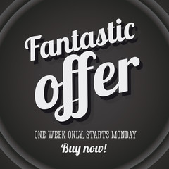 Sale offer old retro vintage poster