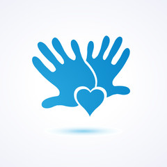 logo amour, logo coeur, logo société, logo main