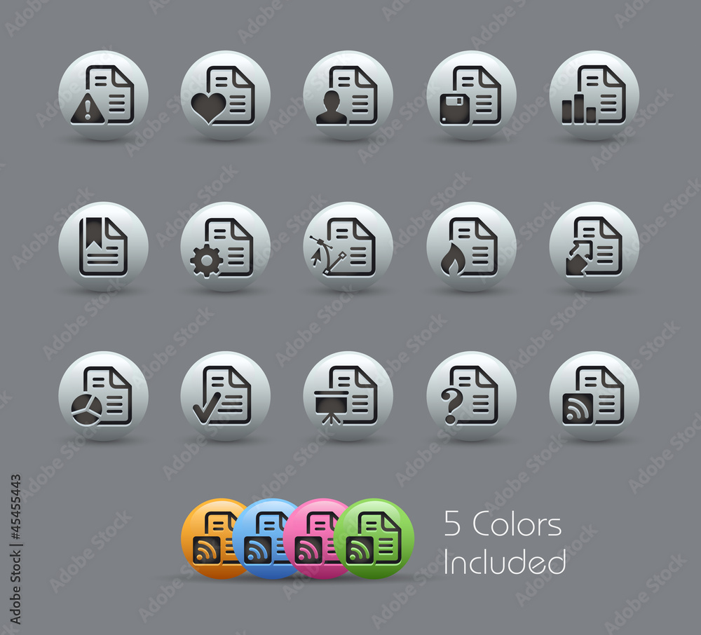 Poster documents icons - 2 of 2 / the vector file includes 5 colors