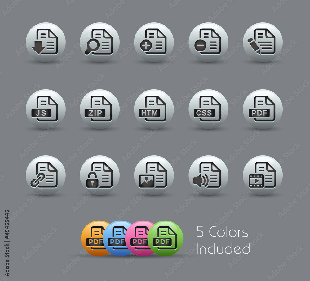 Poster documents icons - 1 of 2 / the vector file includes 5 colors