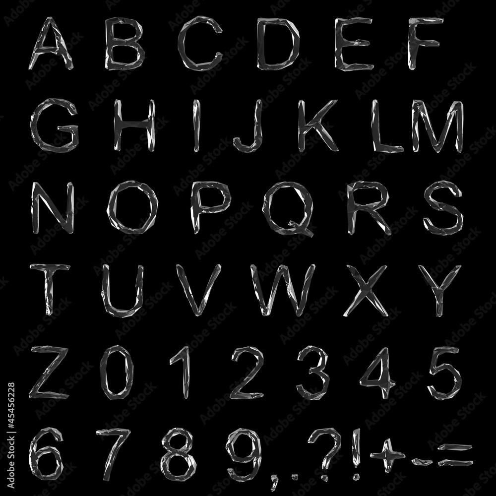 Poster diamond font - isolated on balck background with clipping path