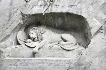 Famous lion monument in lucerne