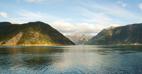 Fjord and mountains