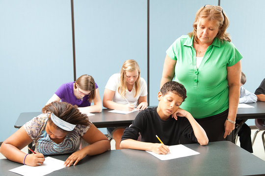 Teacher Monitors Standardized Test