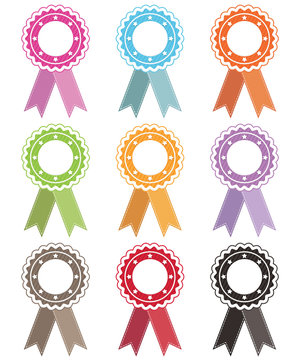 rosettes with ribbons