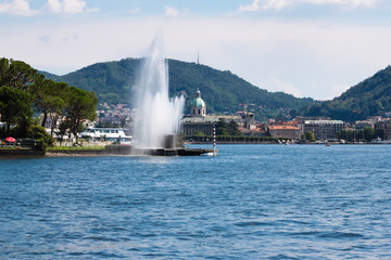 Beautiful fountain in Como city (Italy)