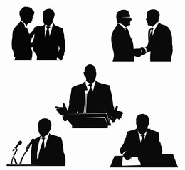 Business/political speaker silhouettes