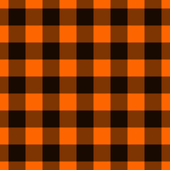 Orange and Black Plaid Fabric Background