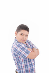 Close up child serious expression