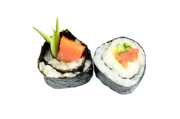 Maki sushi with salmon and avocado