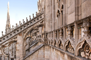 Detail of gothic cathedral of Milan. Italy.