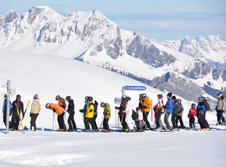 Queue at the ski lift