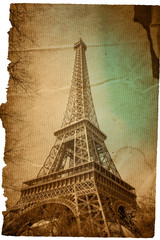old-fashioned paris Eiffel Tower