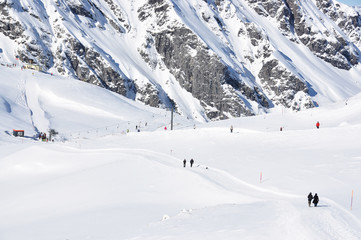 Fototapeta na wymiar Pizol, famous Swiss skiing resort