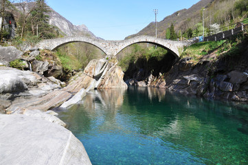 Ponte dei salti bridge in Lavertezzo, Switzerland