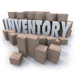 Inventory Word Stockpile Cardboard Boxes Oversupply Surplus © iQoncept