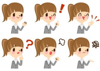 ビジネスウーマン　表情