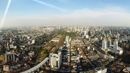 Fototapeta premium Panorama Bangkoku w Tajlandii.