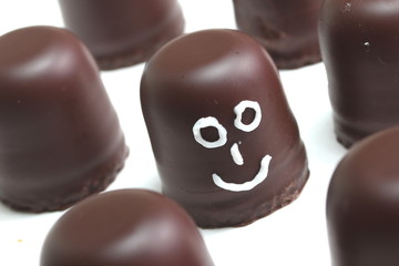 sweet chocolate foam happy face