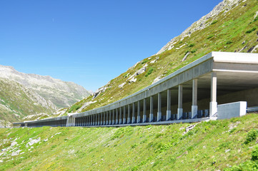 Road gallery at St. Gotthard pass, Switzerland