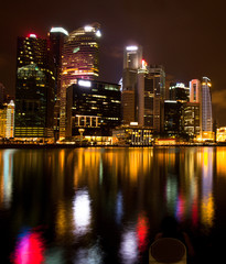 Fototapeta na wymiar Singapore business district in the night time