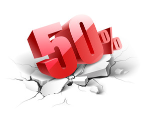 50 percent discount icon