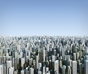 futuristic city, 3d digitally rendered illustration