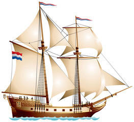Brigantine sailing vessel