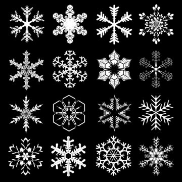 Eiskristalle, Kristalle, Sammlung, Winter, Snow, Symbole, Set