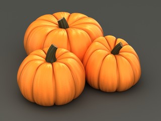 3d render of pumpkins