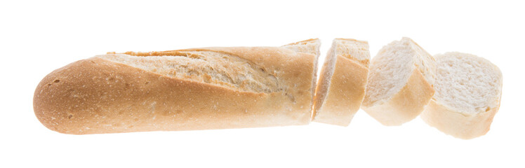 Cutted Baguette on white