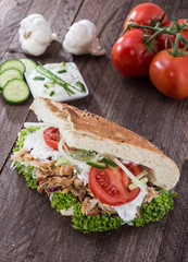 Kebab and Pita with ingredients