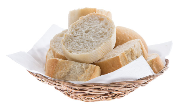 Cutted Baguette In A Basket