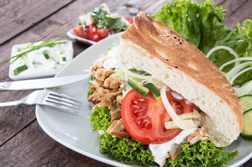 Fresh Kebab on wood
