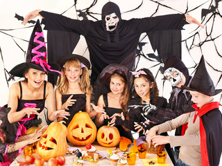 Halloween party with children.