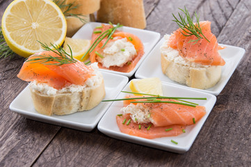 Salmon and Horseradish on a Baguette