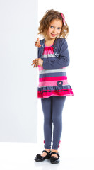 Young girl with a blank board