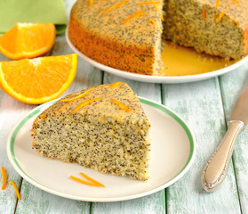 Orange cake with poppy seeds