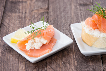 Salmon and Horseradish on a Baguette