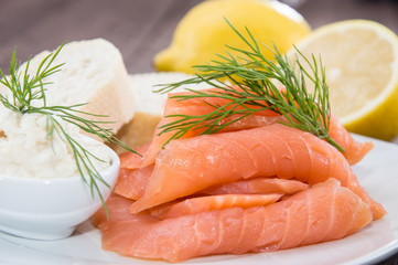 Portion of fresh Salmon